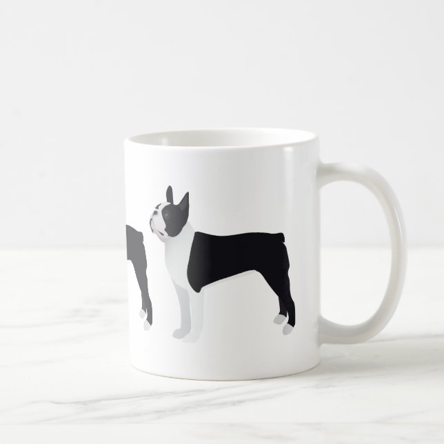 Boston Terrier Basic Breed Customizable Design Kaffeetasse (Rechts)