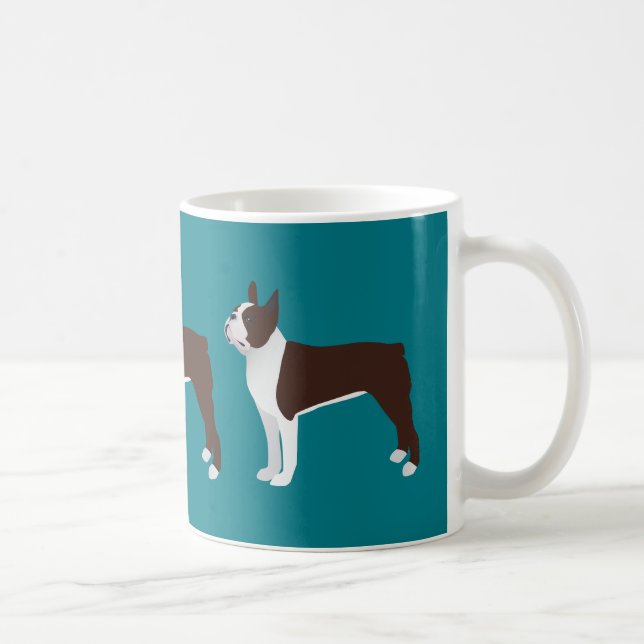 Boston Terrier Basic Customizing mit Text und Farb Kaffeetasse (Rechts)