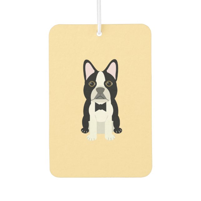 Boston Terrier beige Autolufterfrischer (Vorderseite)