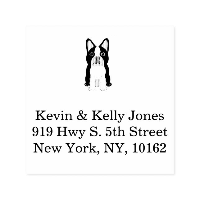 Boston Terrier beige Permastempel (Design)