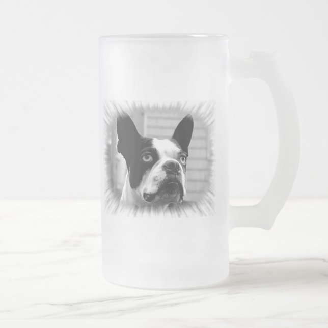 Boston-Terrier-Bier-Tasse Mattglas Bierglas (Rechts)