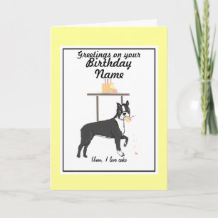 Boston Terrier Birthday card Ann Name Front Karte