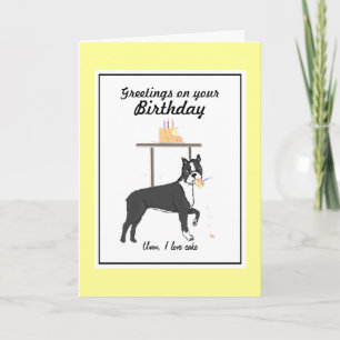 Boston Terrier Birthday Card Karte