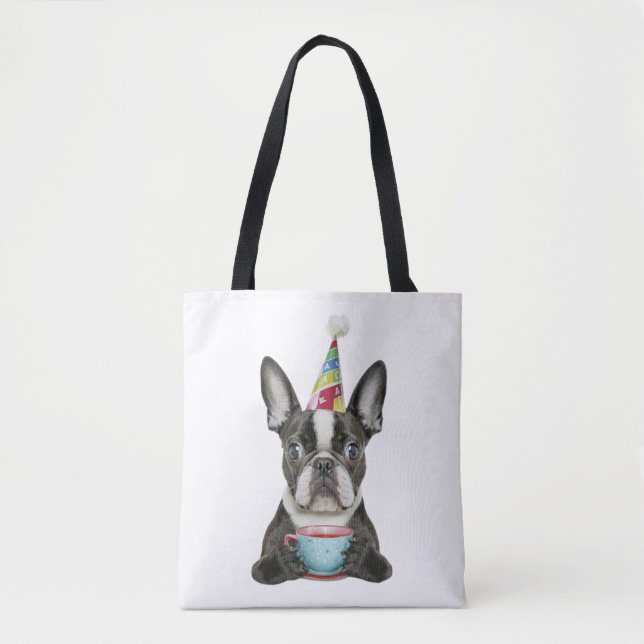Boston Terrier Birthday Hat Classic T - Shirt (Vorderseite)
