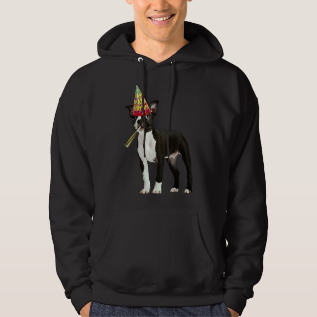 Boston Terrier Birthday Hoodie (Vorderseite)