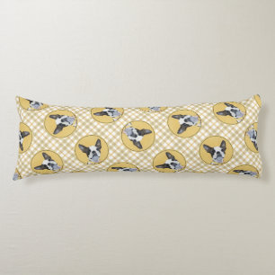 Boston Terrier Black and White Painting Dog Art Seitenschläferkissen