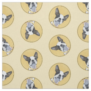 Boston Terrier Black and White Painting Dog Art Stoff