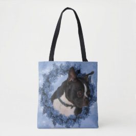 Boston Terrier Blume Dog Art Foto Malerei