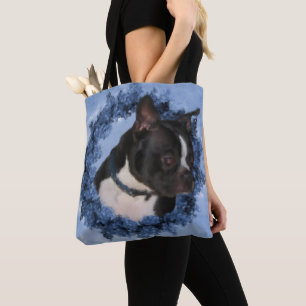 Boston Terrier Blume Dog Art Foto Malerei