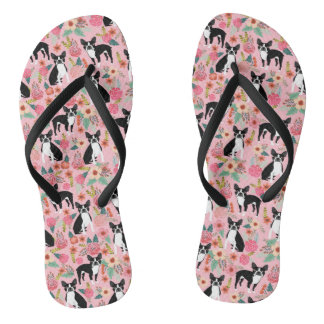 Boston Terrier Blumenschuhe - Hunde Blume Flip Flops
