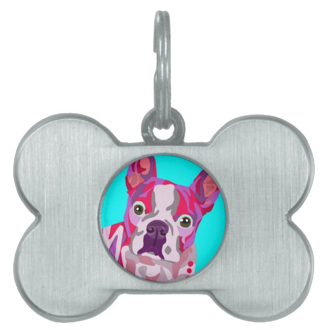 Boston Terrier Bone Pet Tag Tiermarke (Vorderseite)