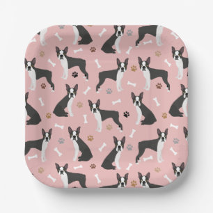 Boston Terrier Bones and Paws Paper Teller