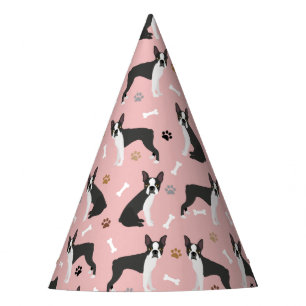 Boston Terrier Bones and Paws Party Hat Partyhütchen