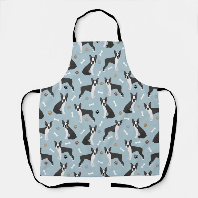 Boston Terrier Bones and Paws Schürze (Vorderseite)
