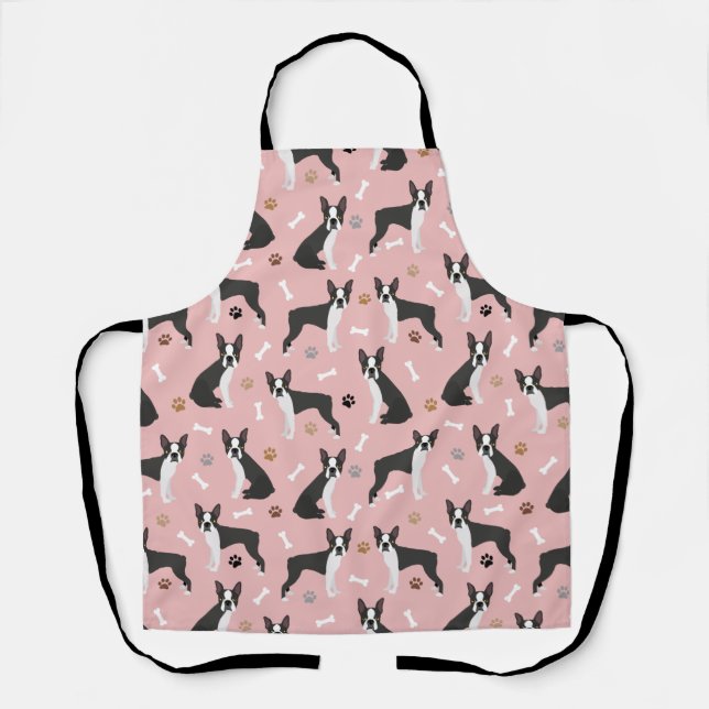 Boston Terrier Bones and Paws Schürze (Vorderseite)