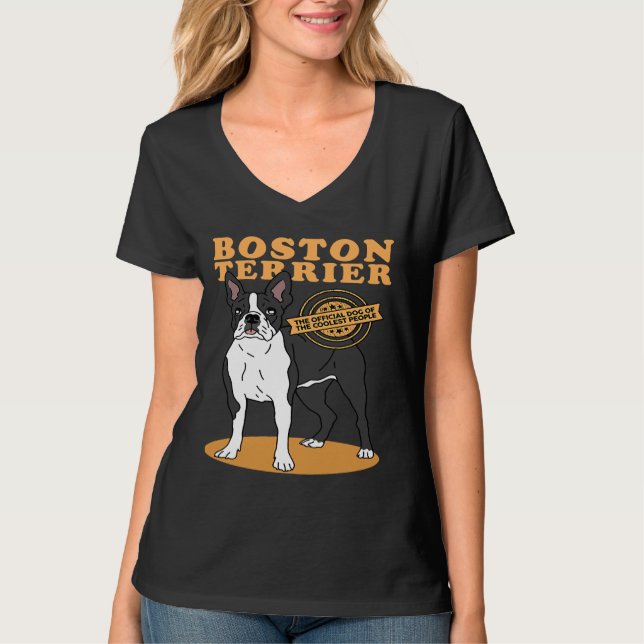 Boston Terrier Boston Terrier Hund des Coolsten B T-Shirt (Vorderseite)