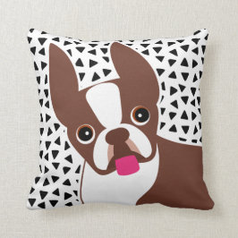 Boston Terrier Brown oder Red Coated Dog Kissen