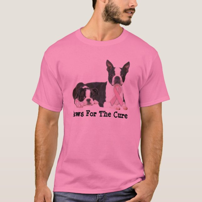 Boston-Terrier-Brustkrebs-UnisexT - Shirt (Vorderseite)
