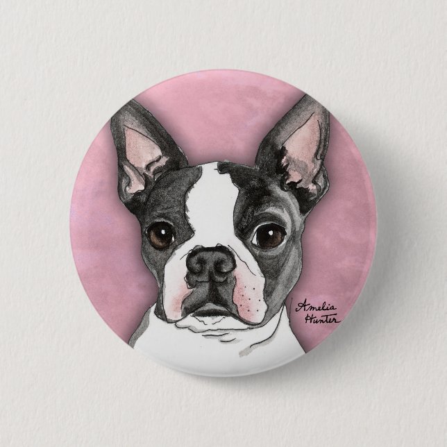 Boston Terrier Button (Vorderseite)