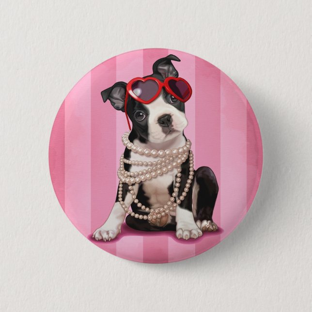 Boston Terrier Button (Vorderseite)