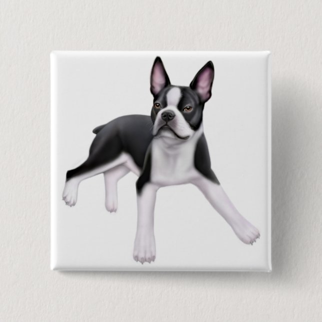 Boston-Terrier-Button Button (Vorderseite)