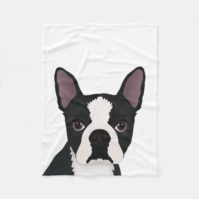Boston-Terrier-Cartoon Fleecedecke (Vorderseite)