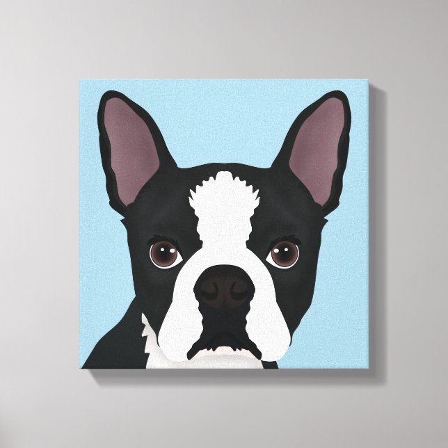 Boston Terrier Cartoon Leinwanddruck (Vorderseite)