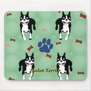 Boston Terrier Cartoon Mousepad
