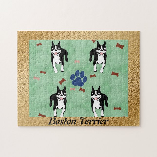 Boston Terrier Cartoon Puzzle (Horizontal)