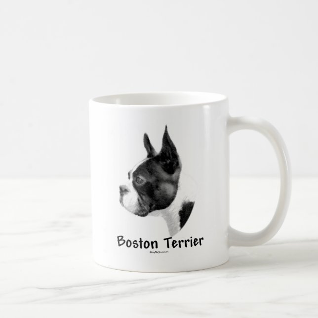 Boston Terrier Charcoal 2 Tasse (Rechts)