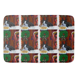 Boston Terrier Christmas Badematte