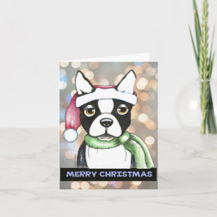 Boston Terrier Christmas Card Feiertagskarte