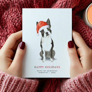 Boston Terrier Christmas Card Feiertagskarte