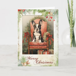 Boston Terrier Christmas Feiertagskarte