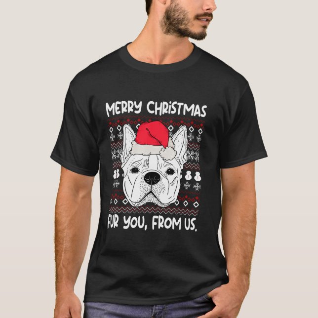 Boston Terrier Christmas Funny Birthday Dog Lover  T-Shirt (Vorderseite)
