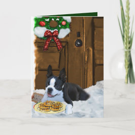 Boston Terrier Christmas Geschenke Feiertagskarte