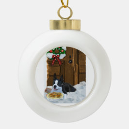 Boston Terrier Christmas Geschenke Keramik Kugel-Ornament