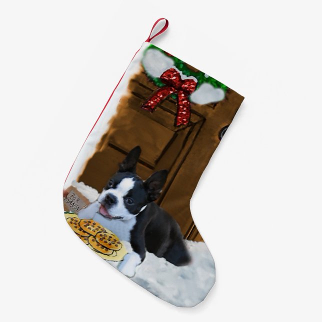 Boston Terrier Christmas Geschenke Kleiner Weihnachtsstrumpf (Vorderansicht (hängend))
