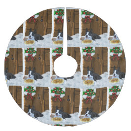 Boston Terrier Christmas Geschenke Polyester Weihnachtsbaumdecke