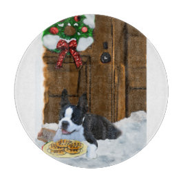 Boston Terrier Christmas Geschenke Schneidebrett