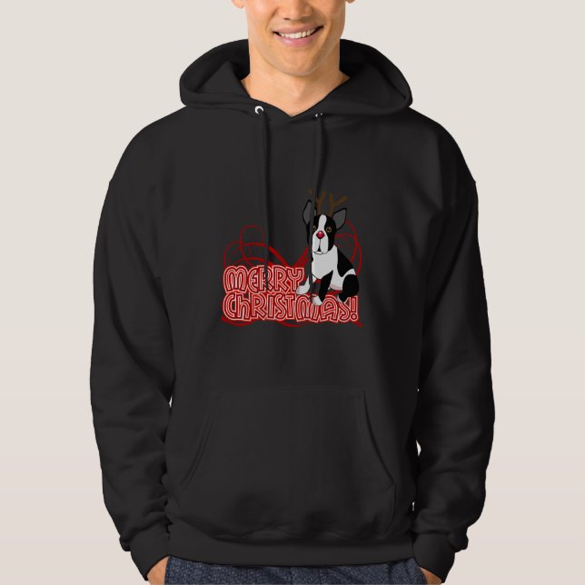 Boston Terrier Christmas Hoodie (Vorderseite)