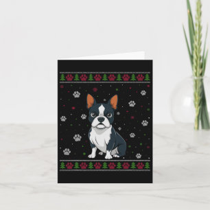 Boston Terrier Christmas Sweater Xmas Pet Animal D Karte