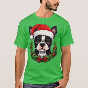 Boston Terrier Christmas T-Shirt