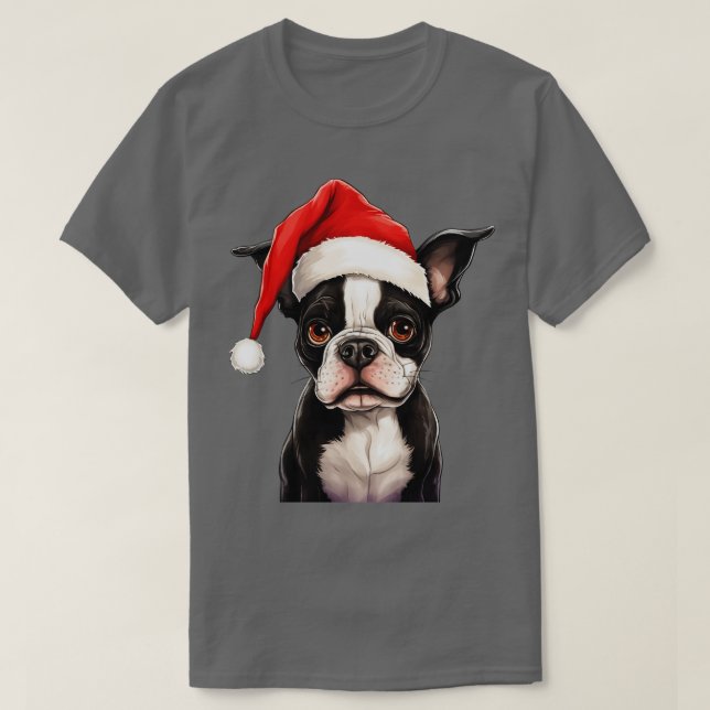 Boston Terrier Christmas T-Shirt (Design vorne)