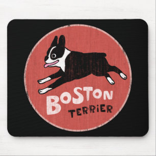Boston Terrier Cool Retro Style Niedlicher Carto Mousepad