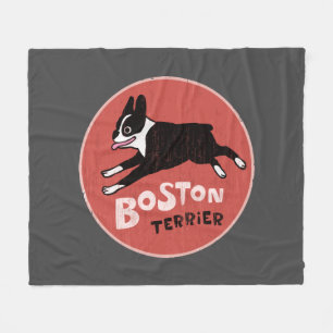 Boston Terrier   Cooler Cartoon Dog Fleecedecke