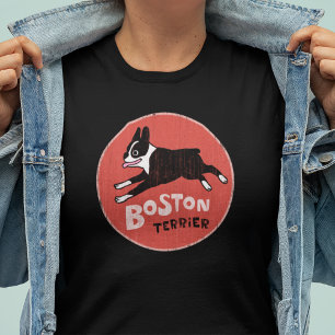 Boston Terrier Cooler Vintage-Stil Lustiger Hund T-Shirt