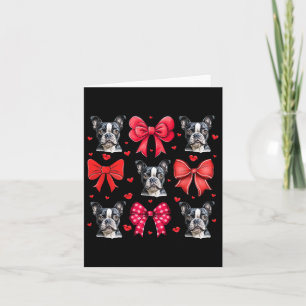 Boston Terrier Coquette Bow Puppy Dog Mama Valenti Karte