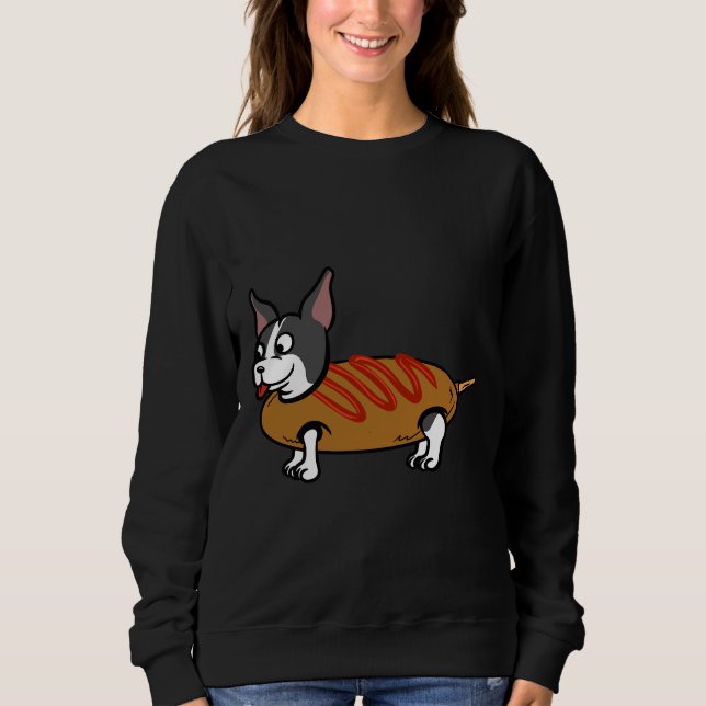Boston Terrier Corn Dog Sweatshirt (Vorderseite)