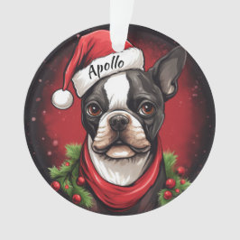 Boston Terrier Custom Christmas Ornament